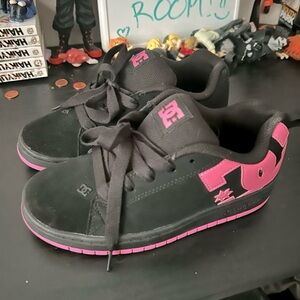 DC Black and Hot Pink Sneakers